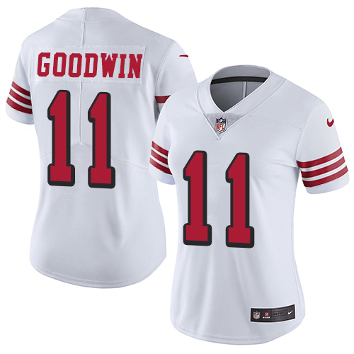 San Francisco 49ers Limited White Women #11 Marquise Goodwin NFL Jersey Rush Vapor Untouchable->women nfl jersey->Women Jersey